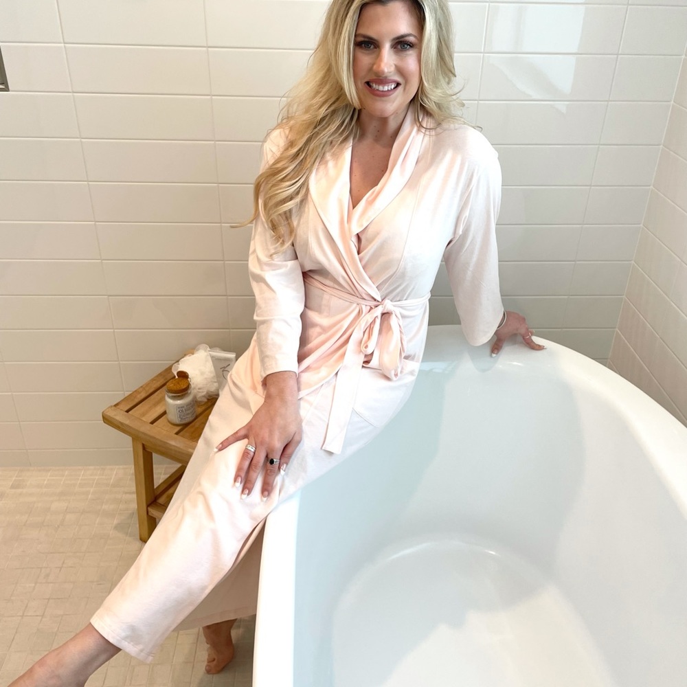 Skin Organic light pink cotton robe